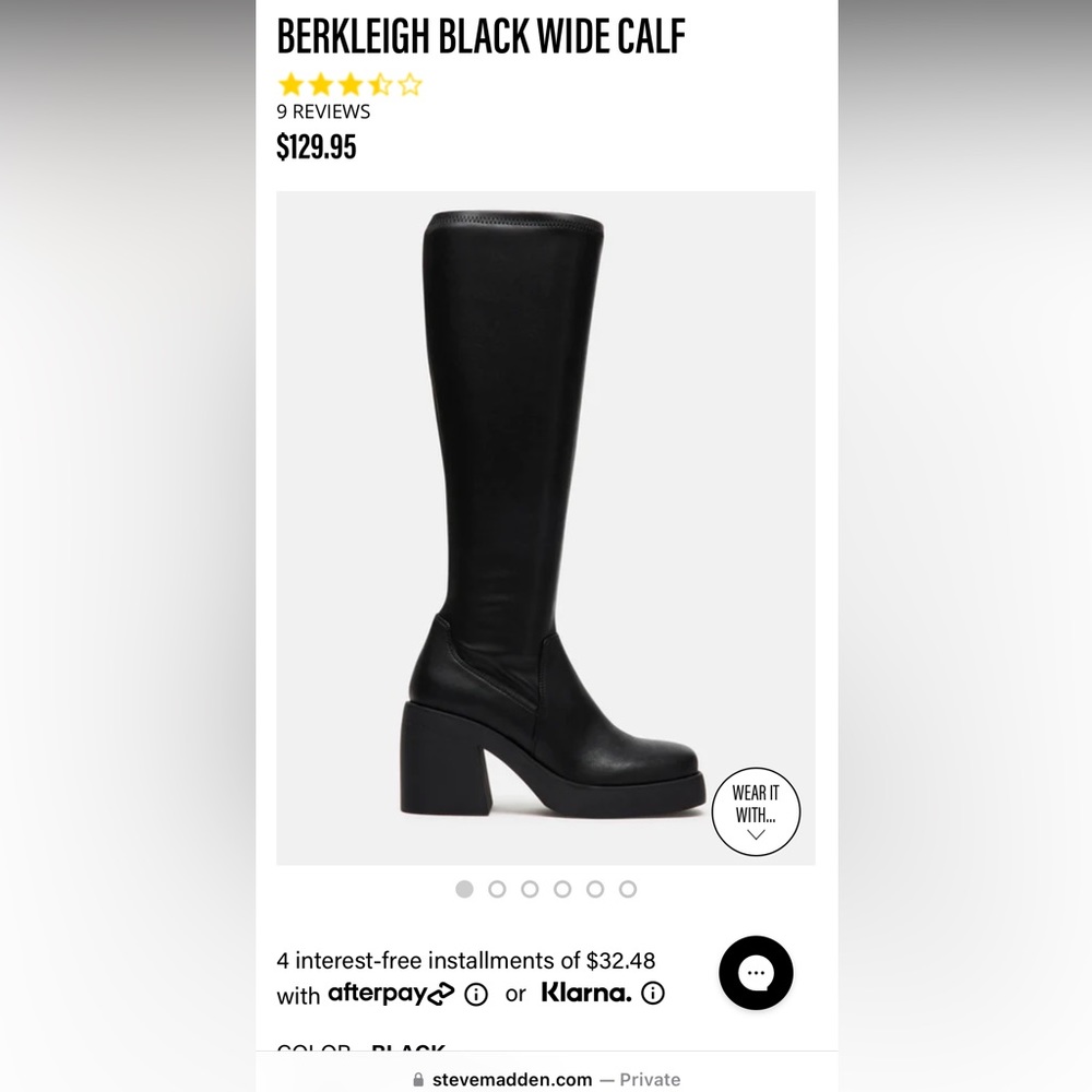Steve Madden Berkleigh knee high boots- Wide Calf